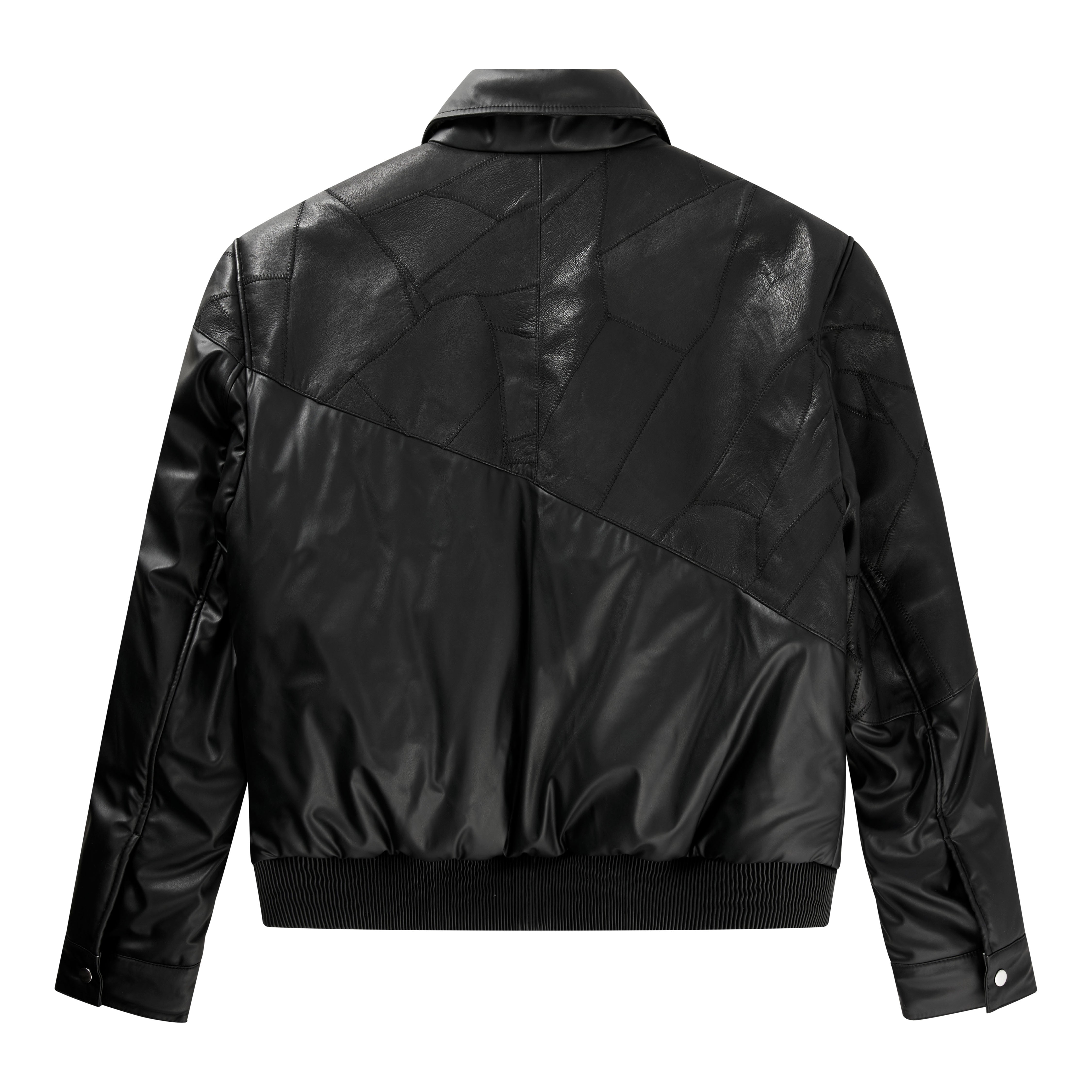 Avery patchwork bomber jacket black/Black nappa leather bomber jacket