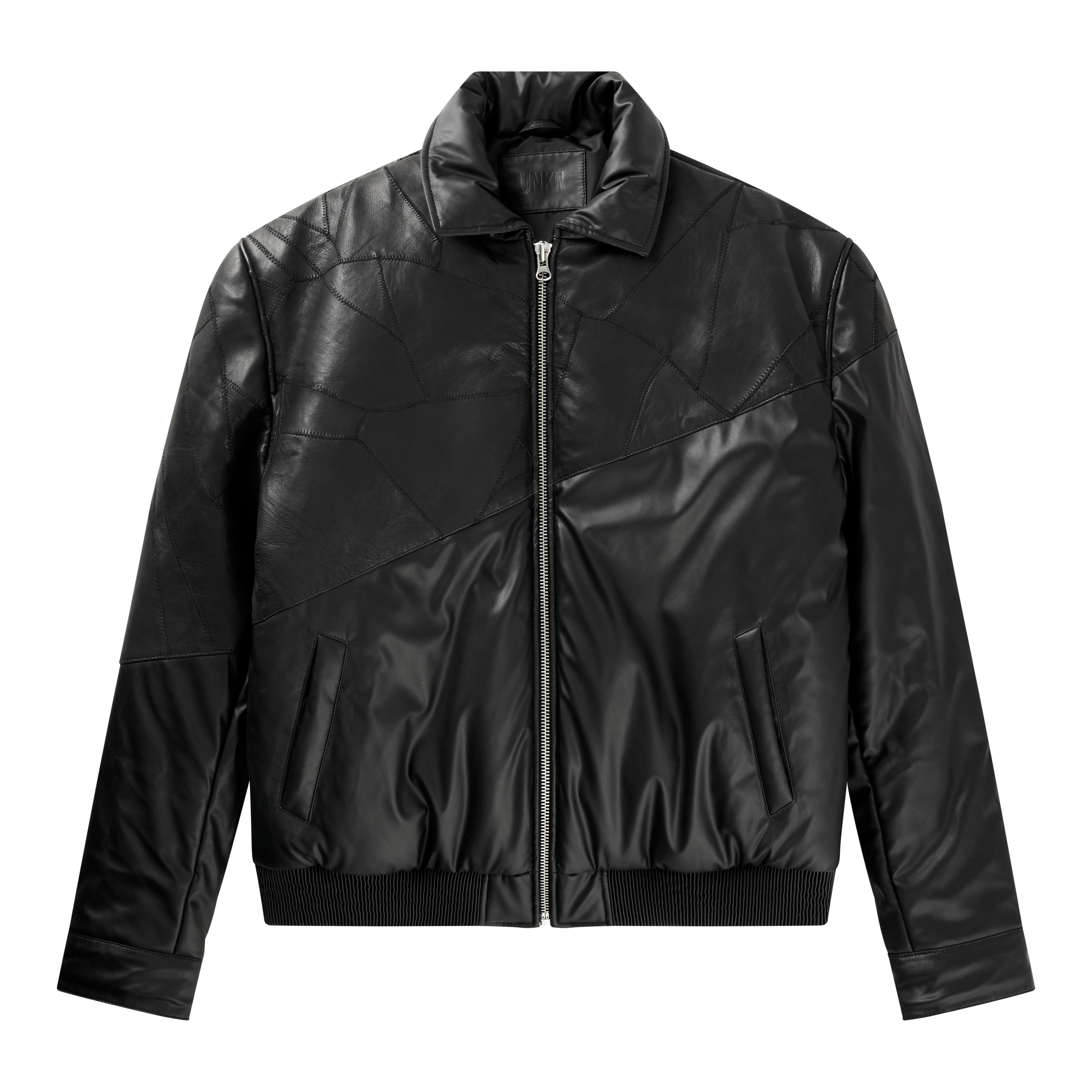 Avery patchwork bomber jacket black/Black nappa leather